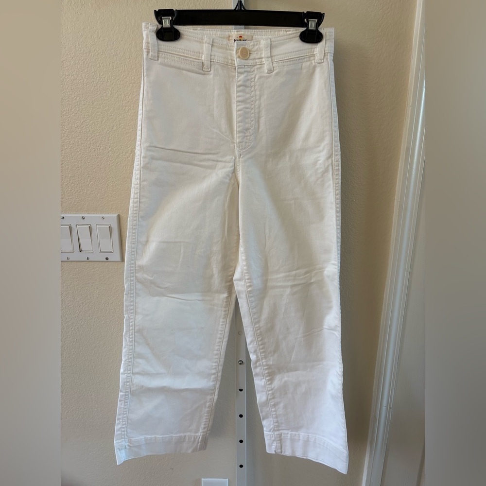 Marine Layer Bridget Slim Wide Leg Crop in White - Size 2 - Picture 3 of 5